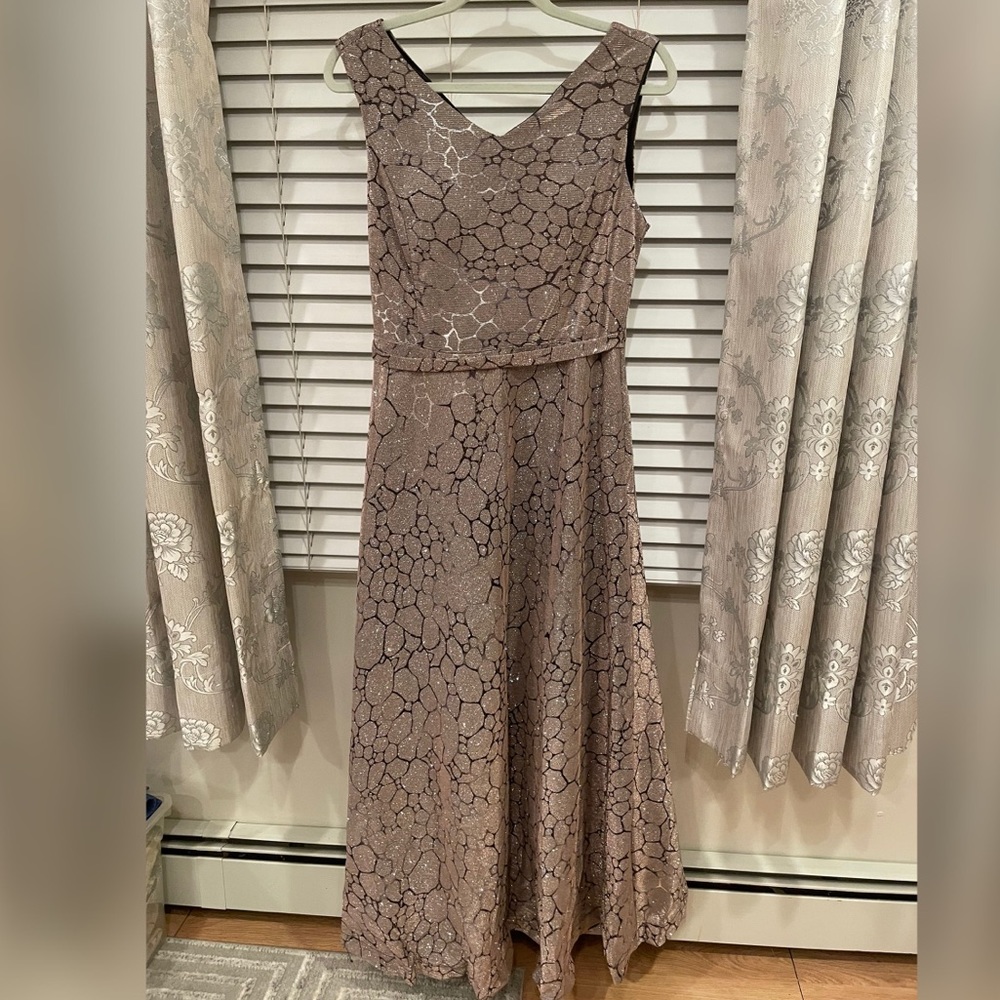 Gray Shimmering Sleeveless Long Dress